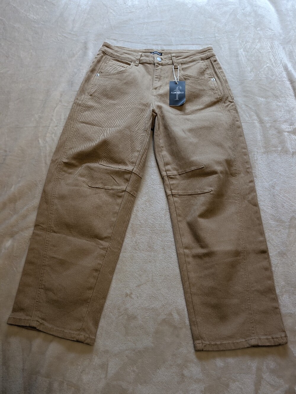 Flamingals Stitch Detail Straight Leg Crop Pants NWT Women's NWT Large - Picture 3 of 8